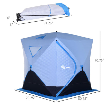 4-Person Pop-up Ice Fishing Tent, Insulated Ice Fishing Shelter with Ventilation Windows, Double Doors and Carry Bag, for Low-Temp -22℉ Ice Fishing Tents   at Gallery Canada