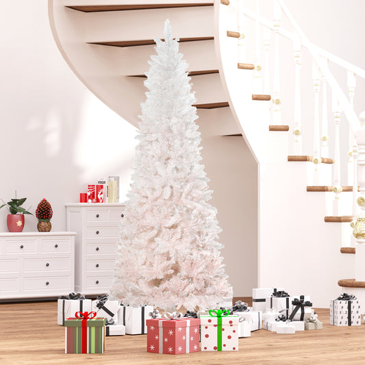 7ft Pencil Artificial Christmas Tree with Pine Realistic Branches, Auto Open, Pink and White Pencil Christmas Trees Multi Colour  at Gallery Canada