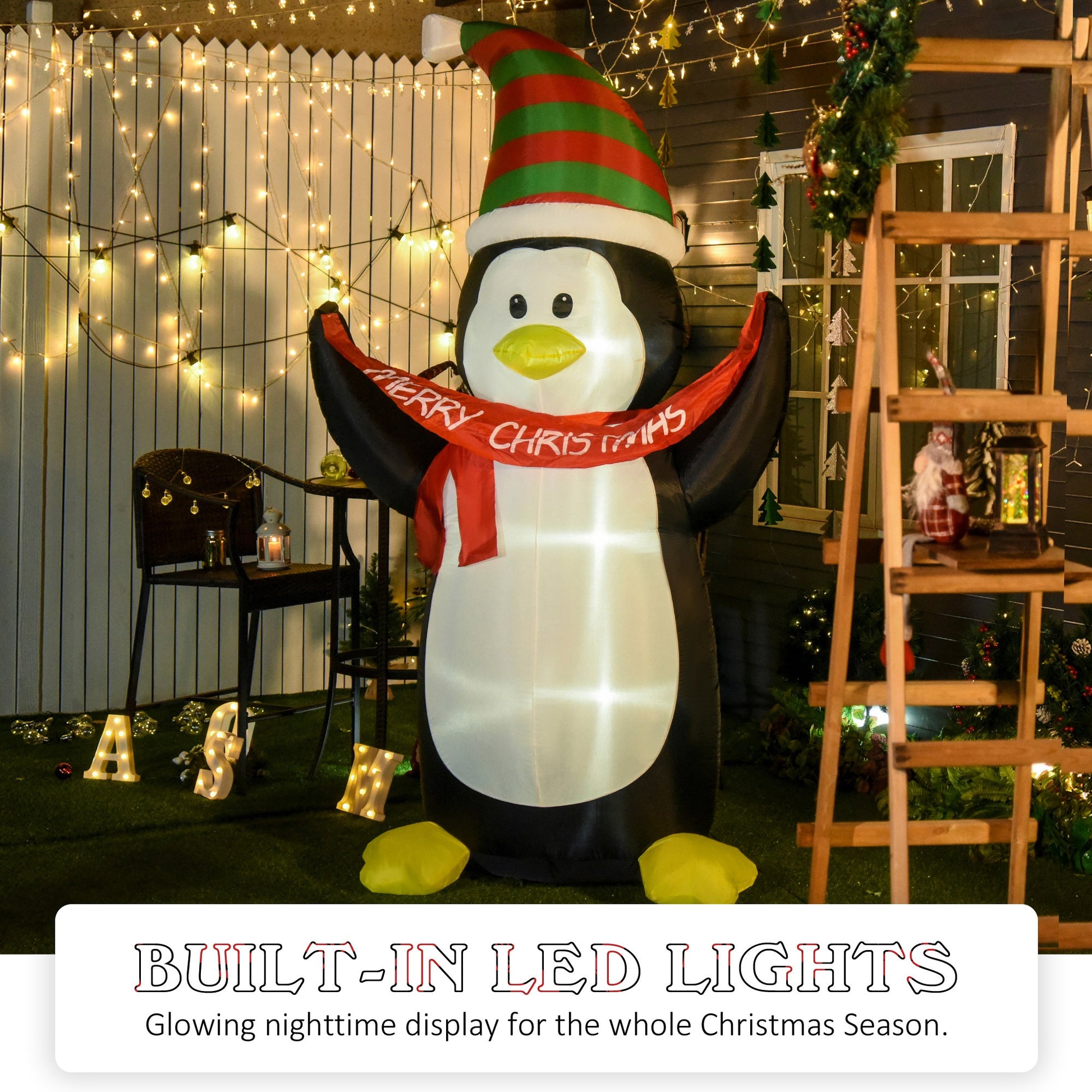 8' Christmas Inflatable Penguin LED Lights Indoor Outdoor Decoration Christmas Inflatables   at Gallery Canada