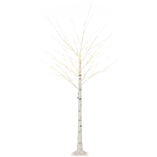 6 ft Artificial Birch Tree Light with Pre-Lit LED Light for Home Party, Indoor and Covered Outdoor Use