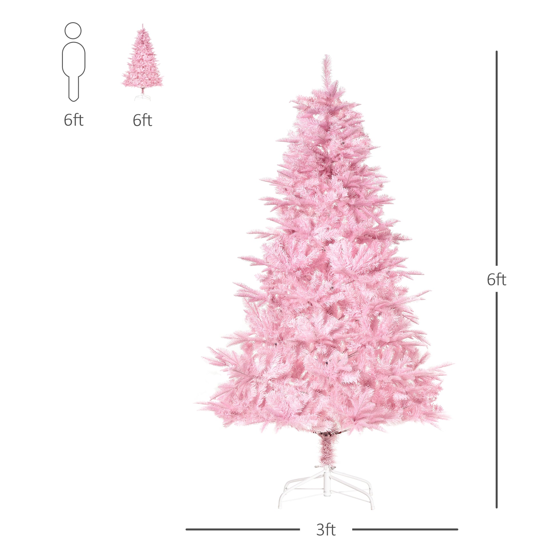 6FT Artificial Christmas Tree Holiday Xmas Tree Decoration with Automatic Open for Home Party, Pink Artificial Christmas Trees   at Gallery Canada