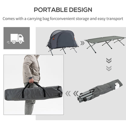 Camping Tent Cot, Multifunctional Folding Tent Combo, Portable Off-Ground Tent Shelter with Self-Inflating Air Mattress and Carry Bag for 1 Person Camping Tents   at Gallery Canada