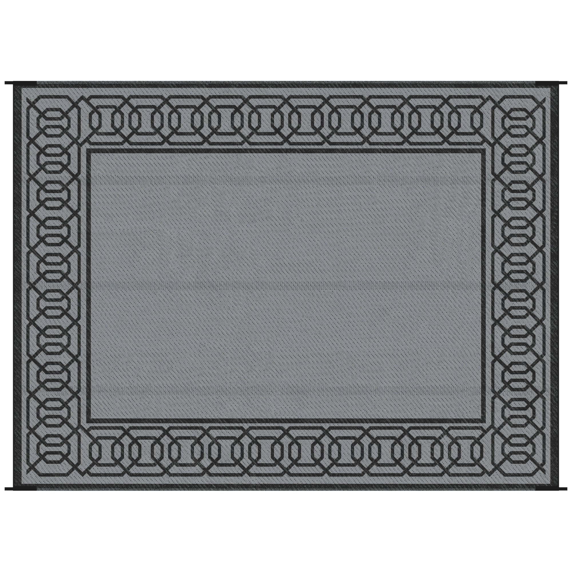 Reversible Waterproof Outdoor Rug with Carrying Bag, 9' x 12', Black and Grey Outdoor Reversible Rugs Black and Grey  at Gallery Canada