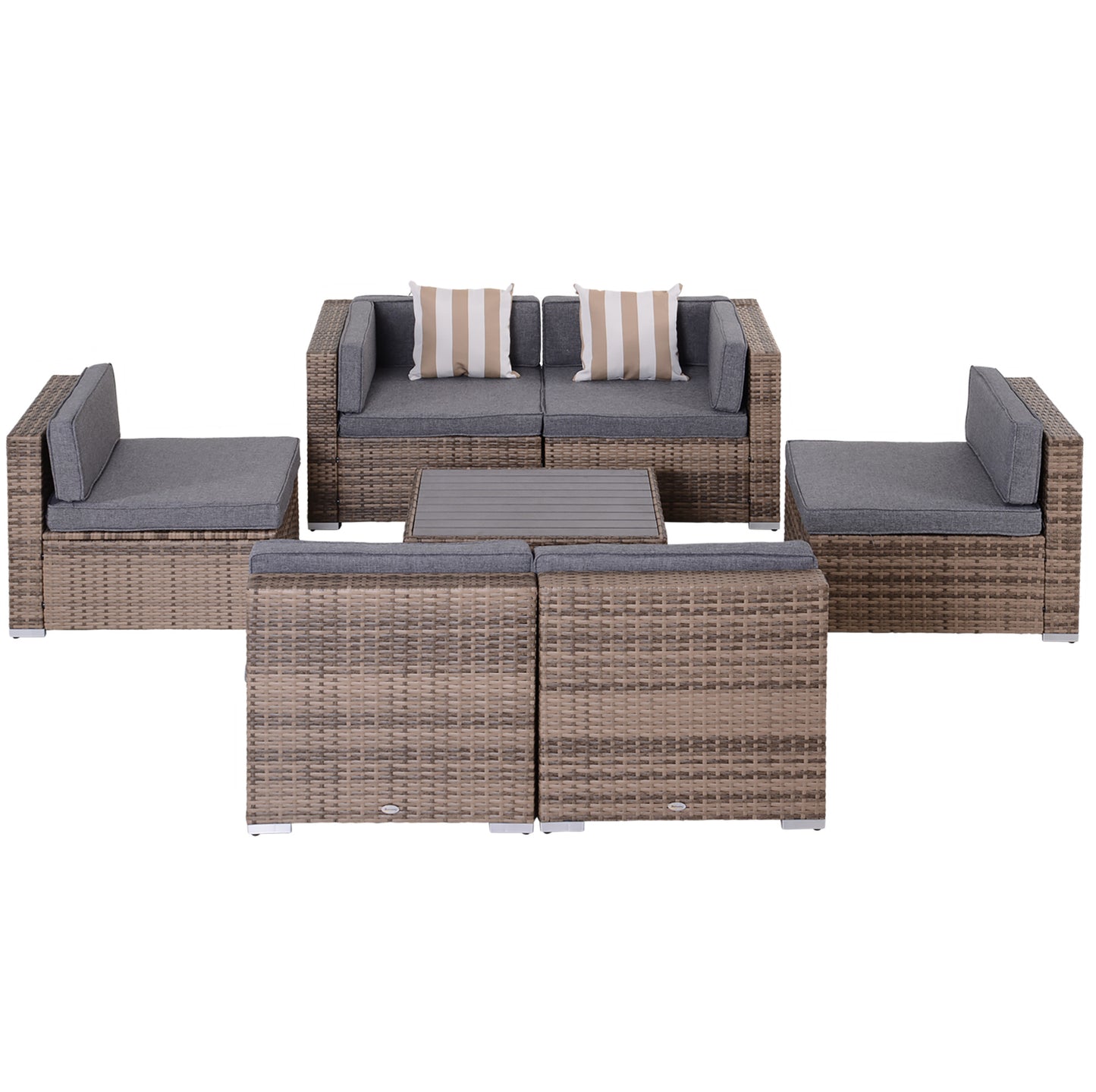 7-Piece Patio Furniture Sets Outdoor Wicker Conversation Sets All Weather PE Rattan Sectional Sofa, Grey Patio Furniture Sets   at Gallery Canada