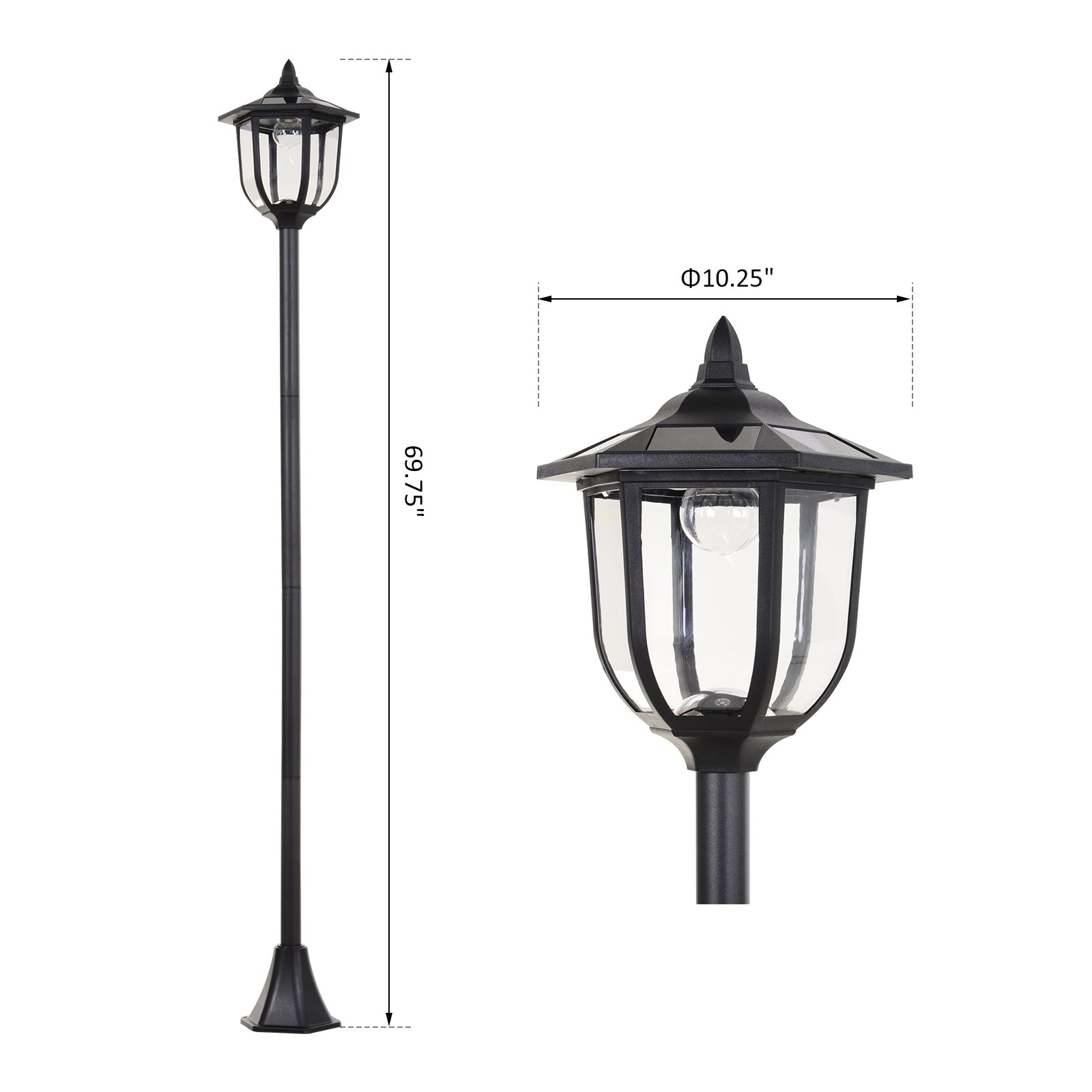 Solar Torch Lights Outdoor Garden Lighting 6 LED Water-Resist Auto On/Off 6 Hours Solar Post Lamps   at Gallery Canada