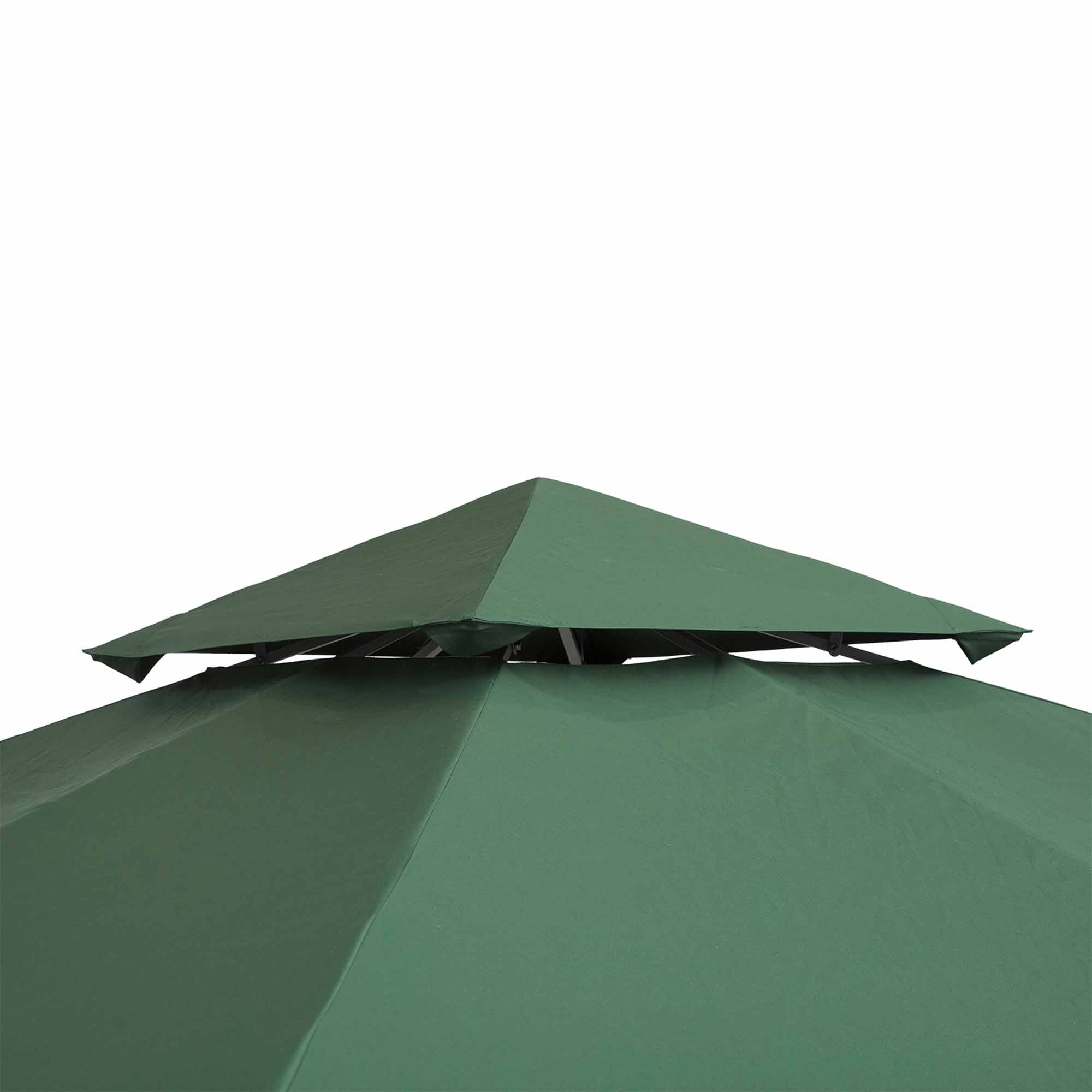 9.8'x9.8' Canopy Replacement 2-Tier Gazebo Canopy Top Cover, Green Gazebo Canopy Replacement   at Gallery Canada