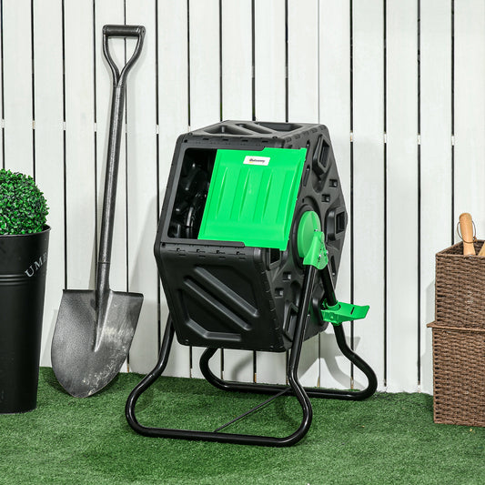 Rotating Composter, Compost Bin with 48 Vents and Steel Legs, 17 Gallon Outdoor Compost Bin Green and Black  at Gallery Canada