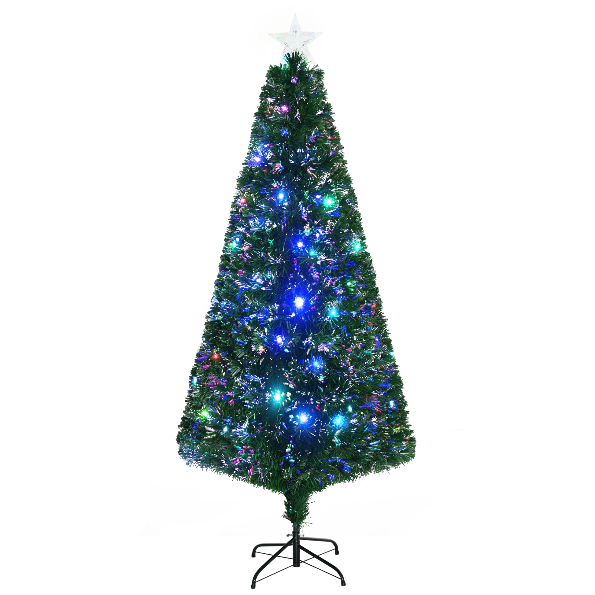 6FT Pre-lit LED Artificial Christmas Tree Scattered Holiday Décor with Stand, Green Pre Lit Christmas Trees   at Gallery Canada