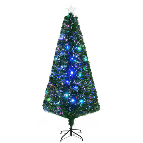 6FT Pre-lit LED Artificial Christmas Tree Scattered Holiday Décor with Stand, Green