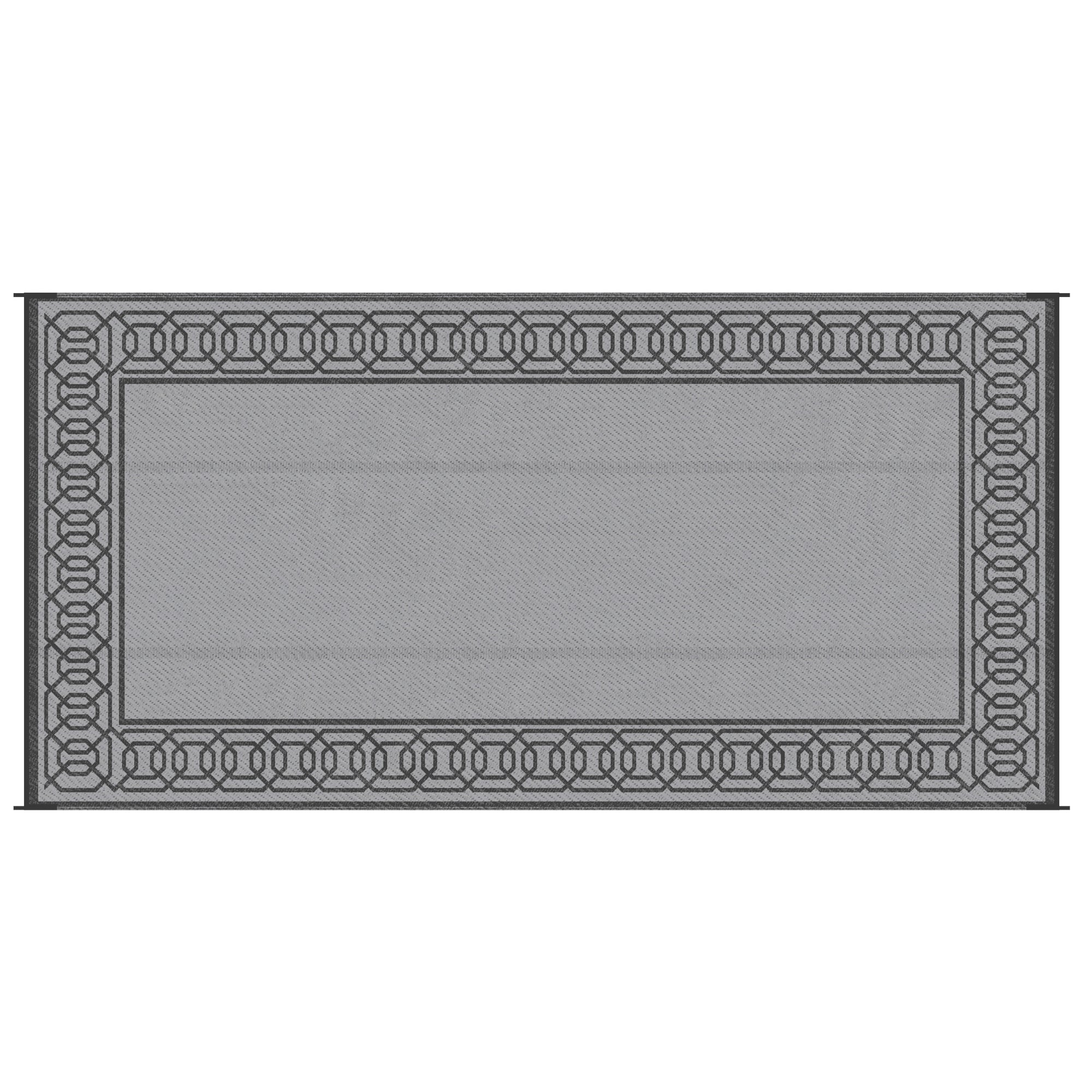 Reversible 9' x 18' Waterproof Outdoor RV Mat with Carrying Bag, Black/Grey Outdoor Reversible Rugs Black and Grey  at Gallery Canada