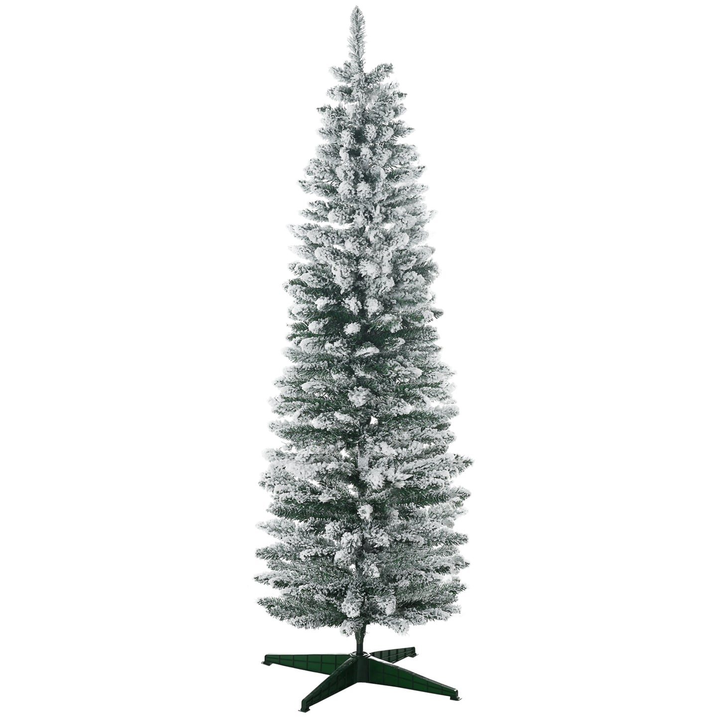 6ft Tall Pencil Artificial Christmas Tree, Holiday Décor with Snow Flocked Branches, Green Artificial Christmas Trees Green  at Gallery Canada