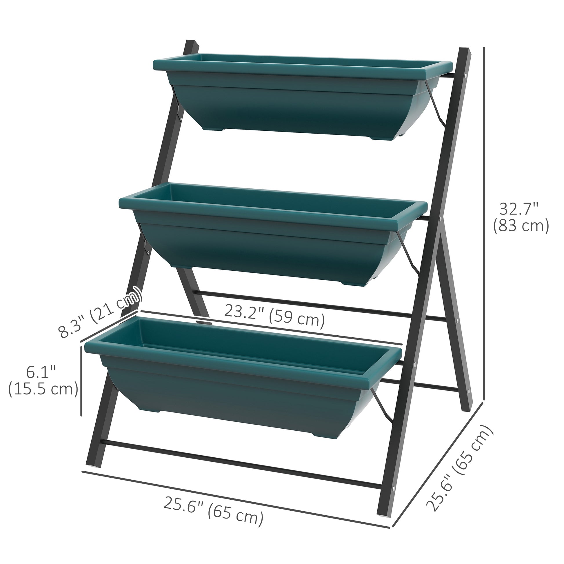 3-Tier Vertical Raised Garden Planter with 3 Boxes, Outdoor Plant Stand Grow Container for Vegetable Flowers Plant Stands   at Gallery Canada