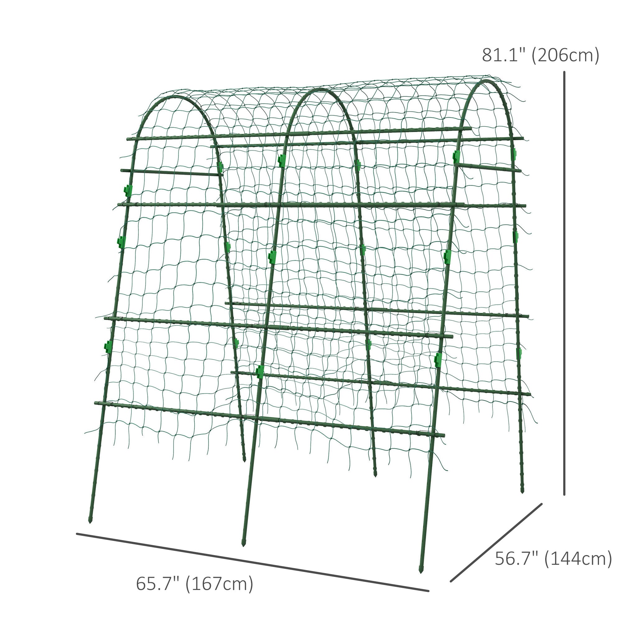 Metal Garden Trellis, Arch Trellis for Climbing Plants Outdoor, A-Frame, with Climbing Net, 57