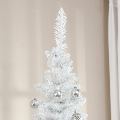 7' Pencil Christmas Tree, Slim Artificial Xmas Tree with Realistic Branches, Sturdy Metal Stand, White Pencil Christmas Trees   at Gallery Canada