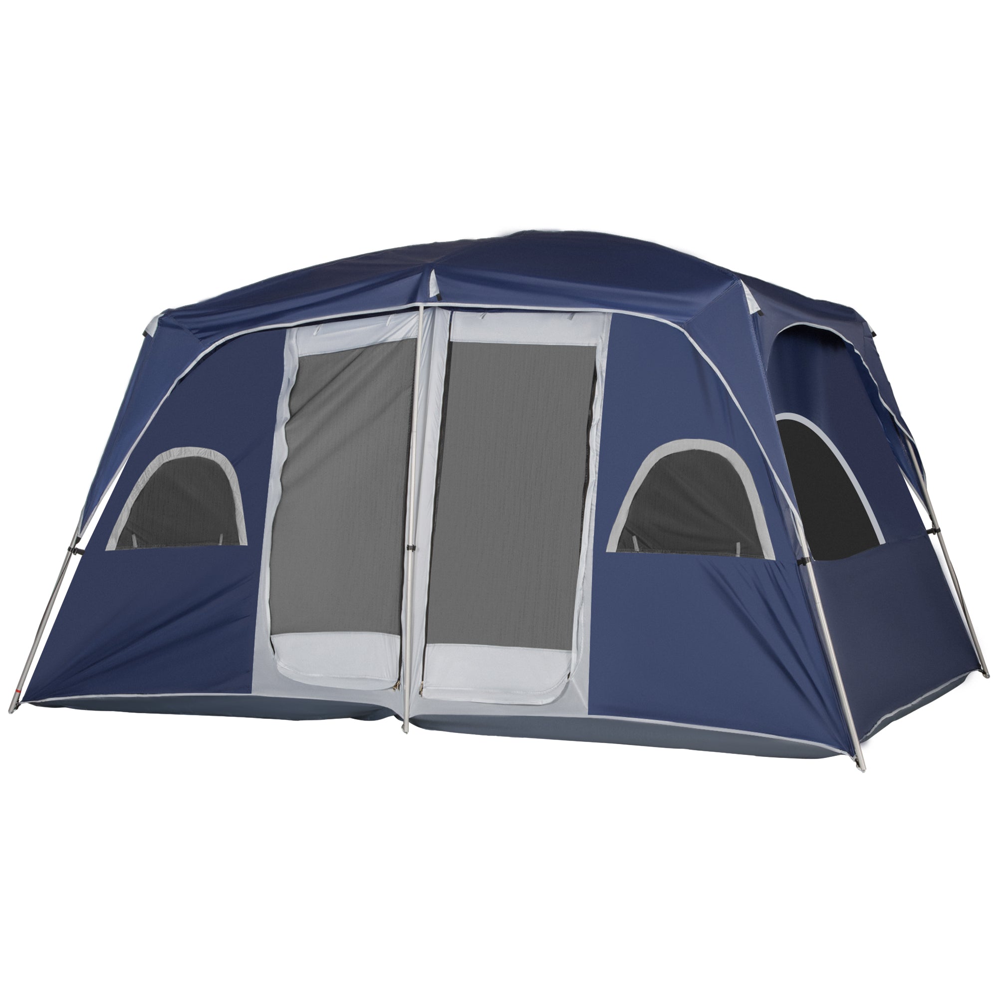 Camping Tent, Family Tent 4-8 Person 2 Room, with Large Mesh Windows, Easy Set Up for Backpacking Hiking Outdoor 13' x 9' x 7', Blue Camping Tents Blue  at Gallery Canada