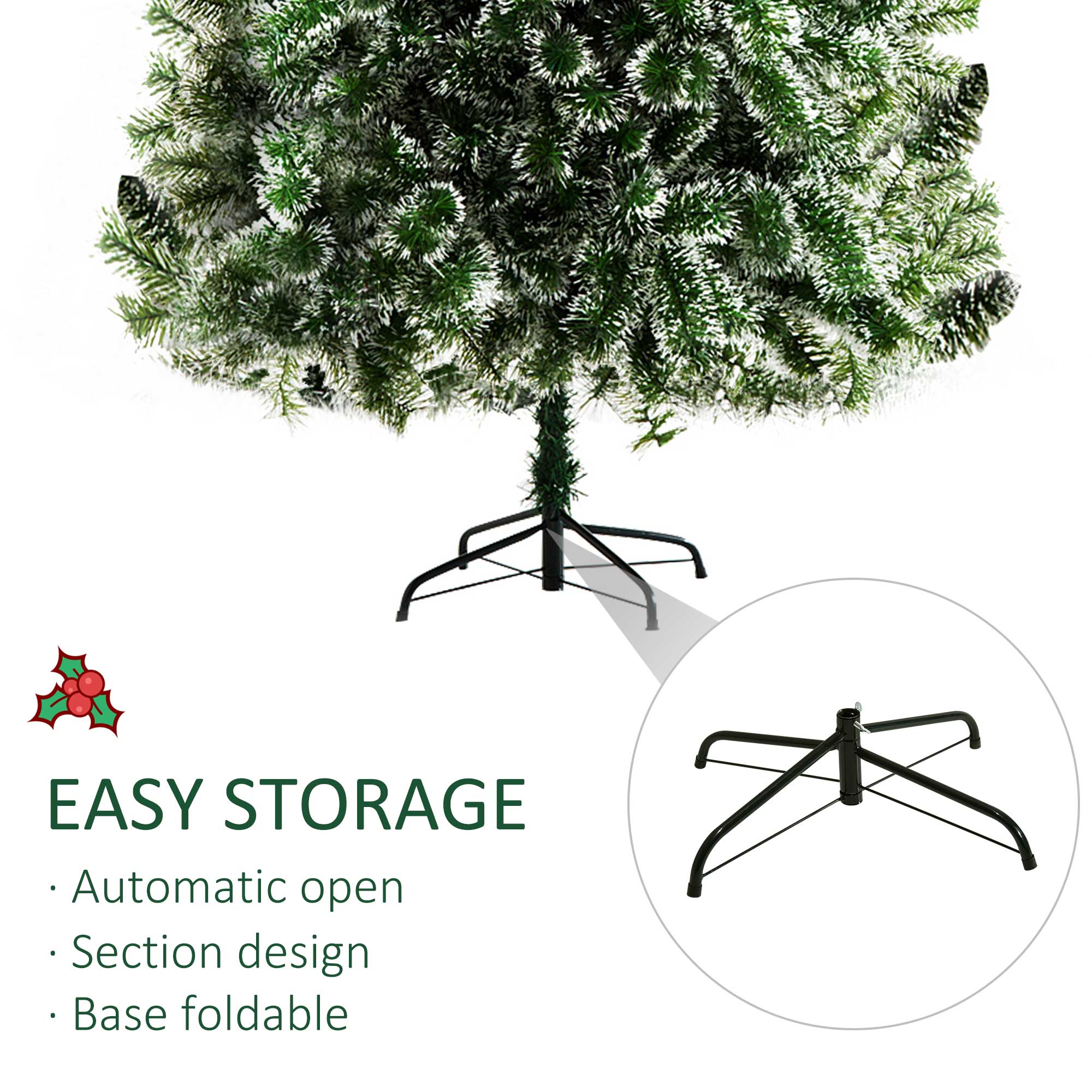 7FT Christmas Tree Artificial Classic Tree Holiday Indoor Decoration, with Mental Support 968 Tips, Green Artificial Christmas Trees   at Gallery Canada