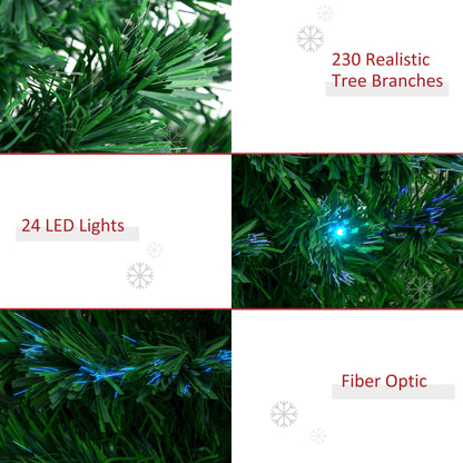 6FT Pre-lit LED Artificial Christmas Tree Scattered Holiday Décor with Stand, Green Pre Lit Christmas Trees   at Gallery Canada