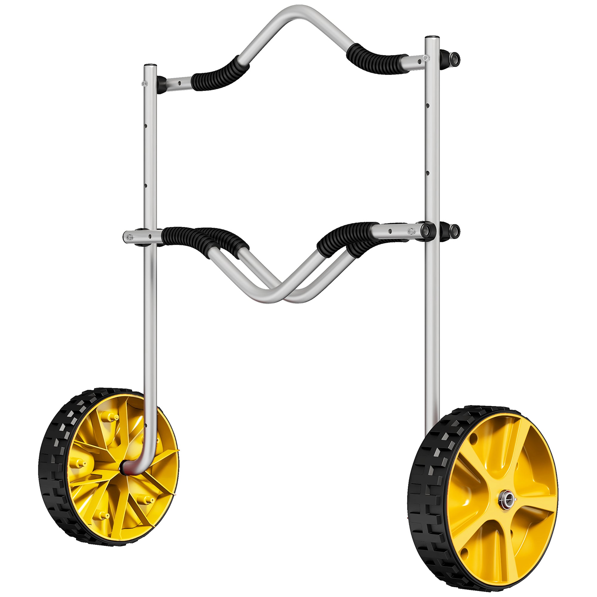 Alumnium Kayak Cart Dolly, Kayak Wheels with Adjustable Height and Width, for Kayaks, Canoes, Paddleboards Kayak Carts Silver and Yellow  at Gallery Canada