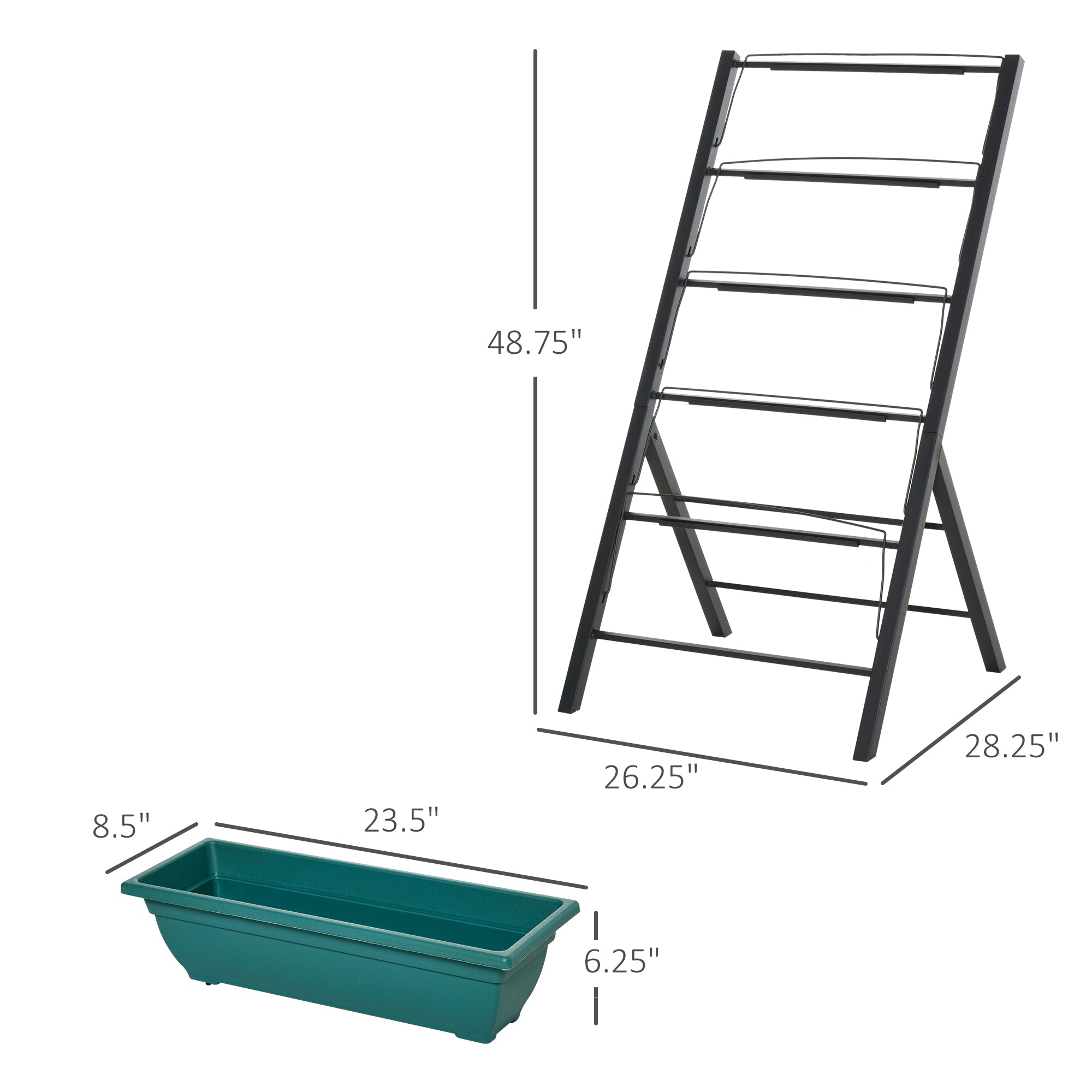 5-Tier Raised Garden Bed with 5 Planter Box, Outdoor Plant Stand Grow Containers with Leaking Holes for Balcony Patio Outdoor, Green Plant Stands   at Gallery Canada