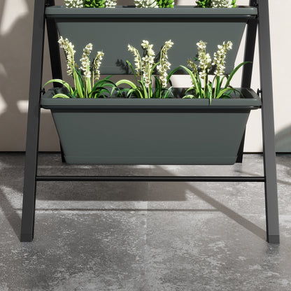 5-Tier Vertical Raised Garden Planter with 5 Container Boxes, Outdoor Plant Stand for Vegetable Flowers, Grey Plant Stands   at Gallery Canada