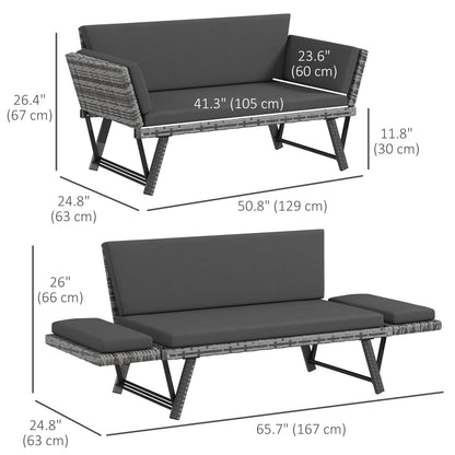 Convertible Wicker Loveseat Grey Patio Chaise Lounge Patio Furniture Sets   at Gallery Canada