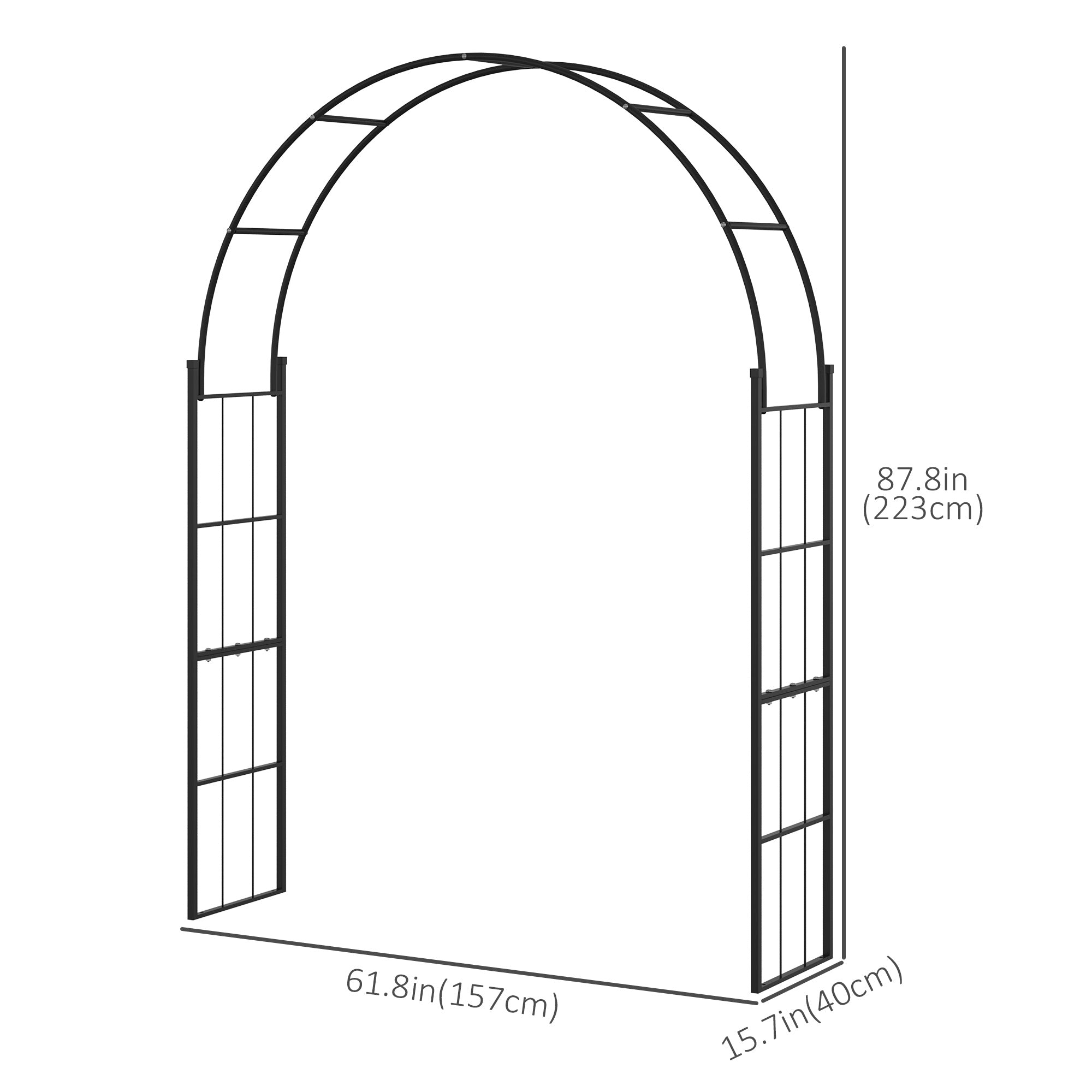 7FT Garden Arch Trellis, Outdoor Wedding Arbor for Ceremony for Climbing Roses, Vines and Plants Garden Arches   at Gallery Canada