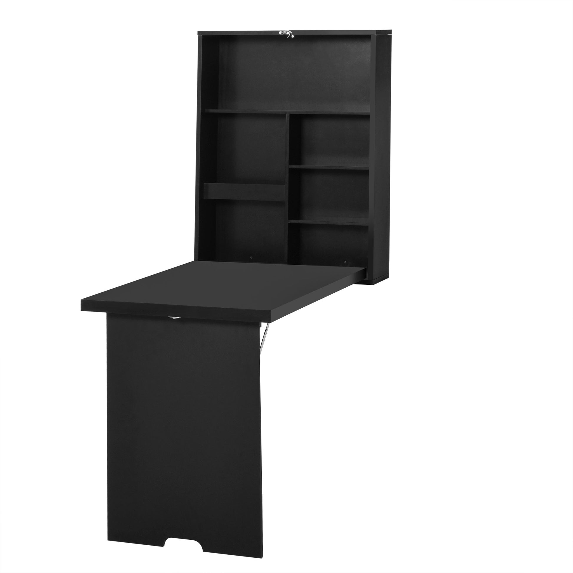 Wall Mounted Table Fold Out Convertible Desk Multi-Functional Standing Desk with Writing Floating Board for Students, Black Writing Desks   at Gallery Canada