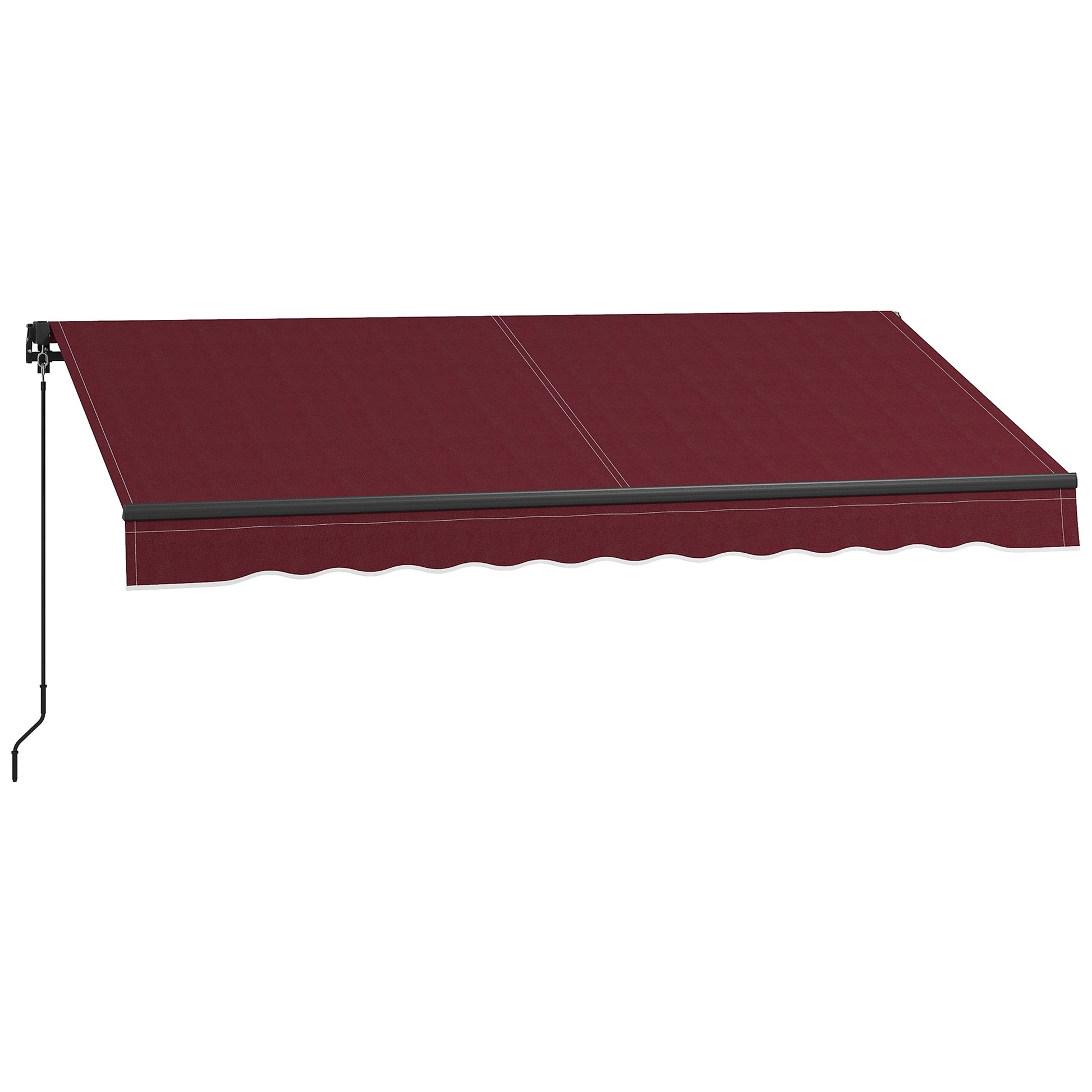 8' x 6.5' Retractable Awning, 280gsm UV Resistant Sunshade Shelter, for Deck, Balcony, Yard, Wine Red Patio Awnings Wine Red  at Gallery Canada