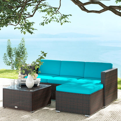 Patio Furniture w/ Soft Cushions, Corner Sofa Sets, Turquoise Patio Furniture Sets   at Gallery Canada