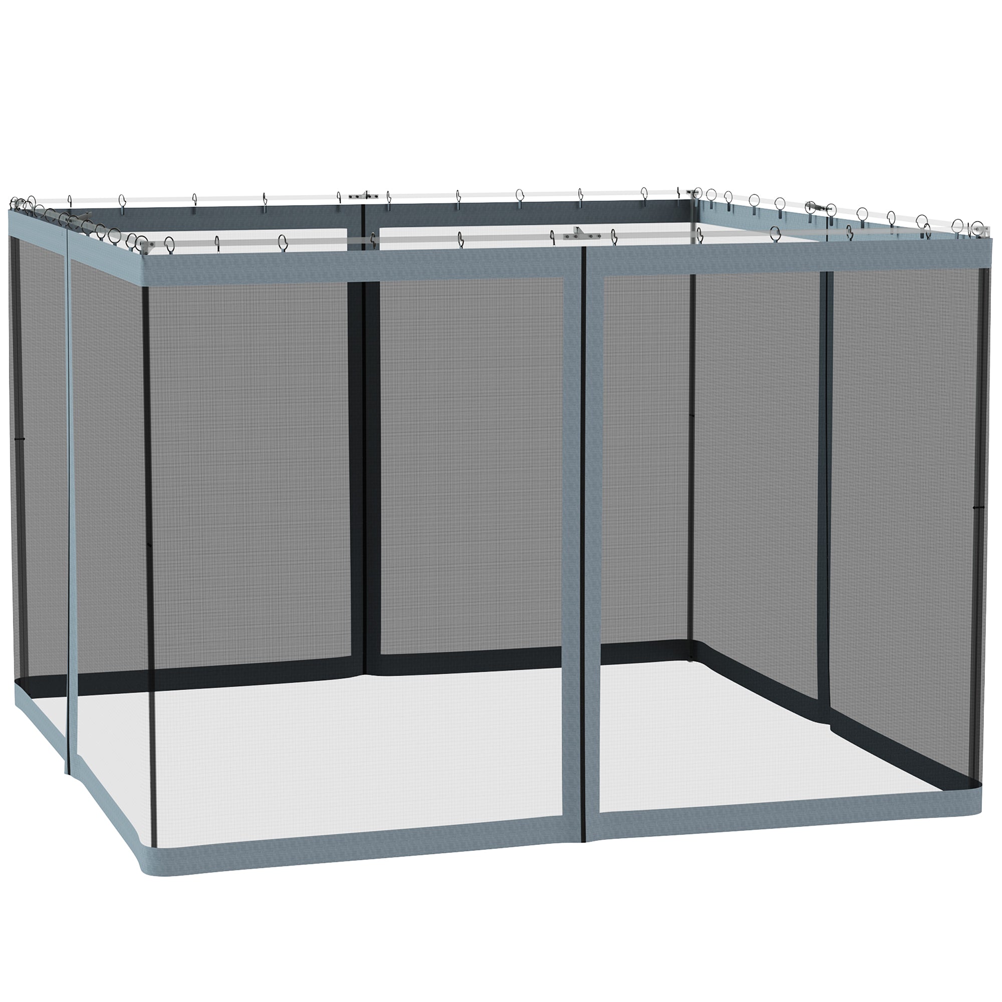 Replacement Mosquito Netting for Gazebo 10' x 10' Black Screen Walls for Canopy with Zippers for Parties and Outdoor Activities, Dark Grey Gazebo Sidewalls Multi Colour  at Gallery Canada