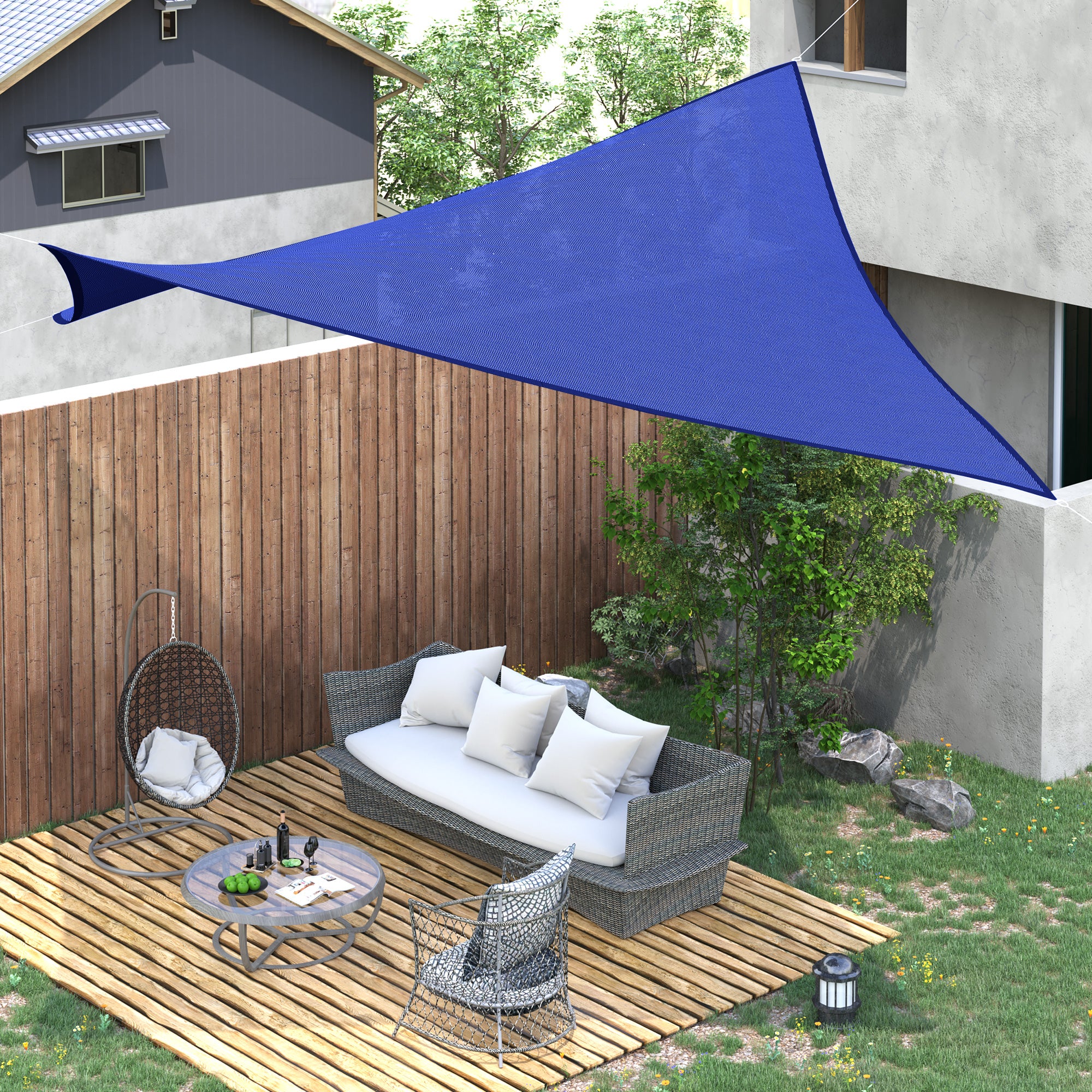 Rectangle 20'x 16' Sun Shade Sail Top Cover Fabric Outdoor Shelter Backyard Window Garden Carrying Bag Blue Shade Sails   at Gallery Canada