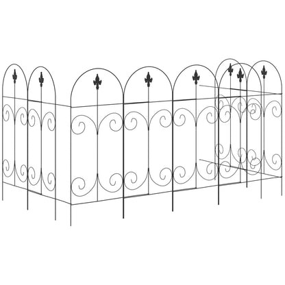 Outdoor Metal Garden Fence Panels, Animal Barrier &; Border Edging for Yard, Patio, 8 Pack, Scrollworks and Spears Garden Fences Black  at Gallery Canada