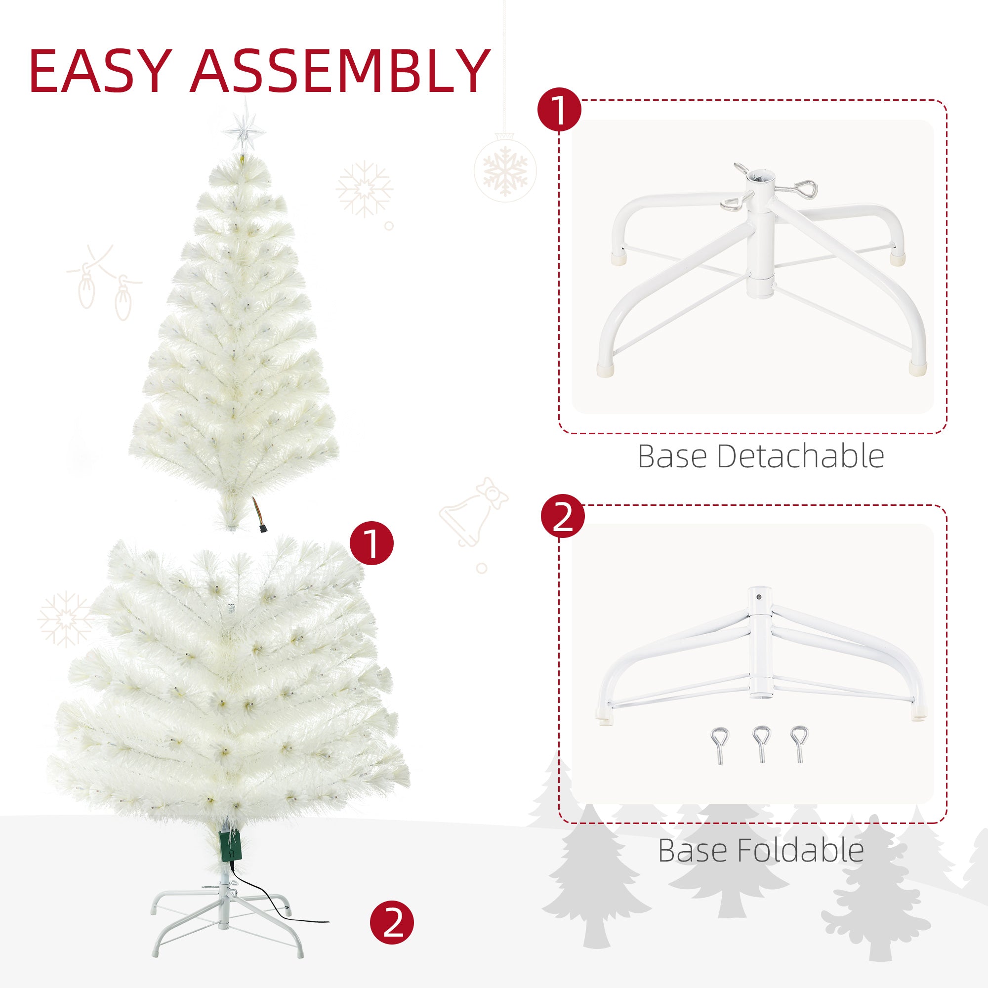 6FT Artificial Tree Multi-Colored Pre-Lit Home Christmas Decoration White Artificial Christmas Trees   at Gallery Canada