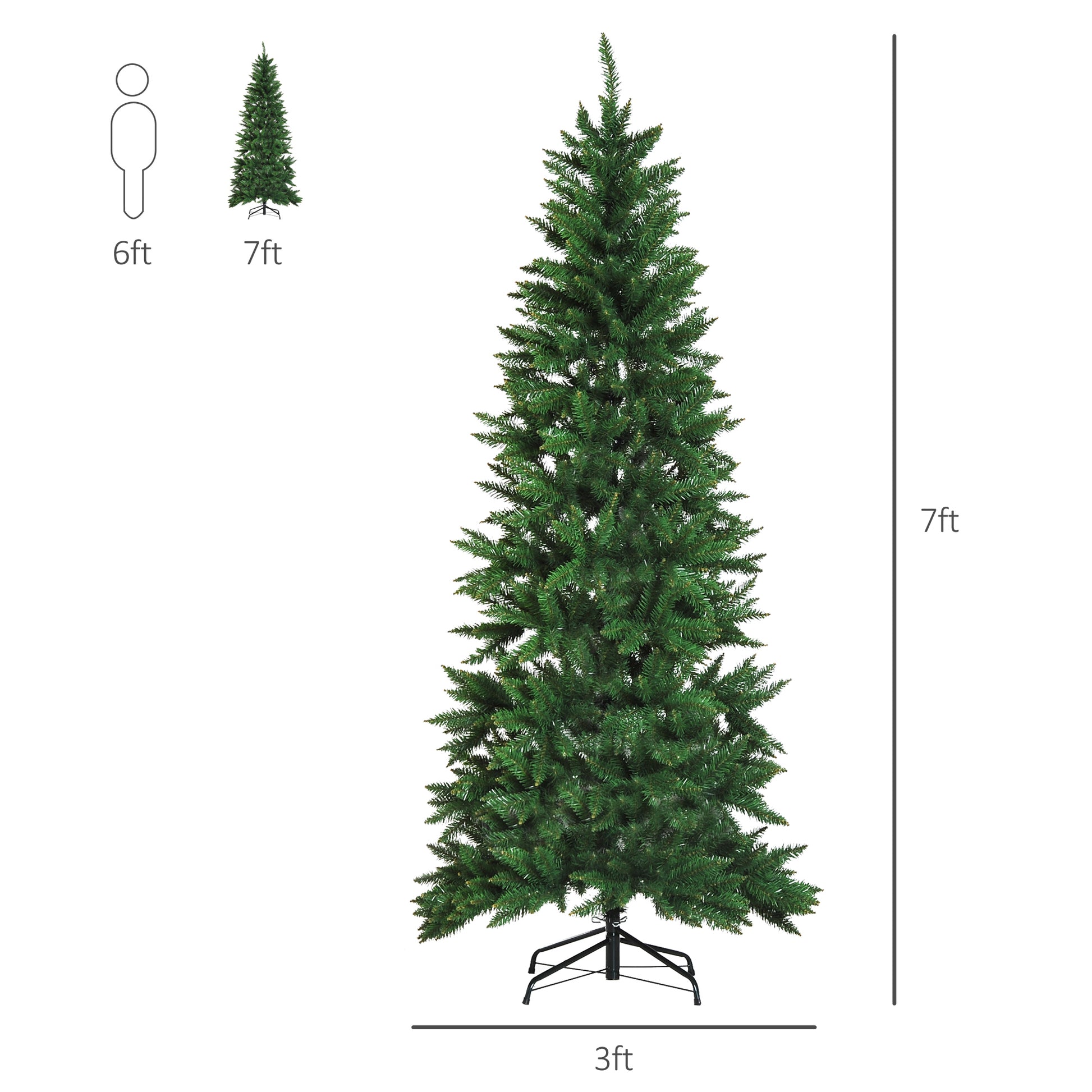 6.9ft Artificial Christmas Tree w/ Metal Stand Spruce Branch Tips Green Artificial Christmas Trees   at Gallery Canada