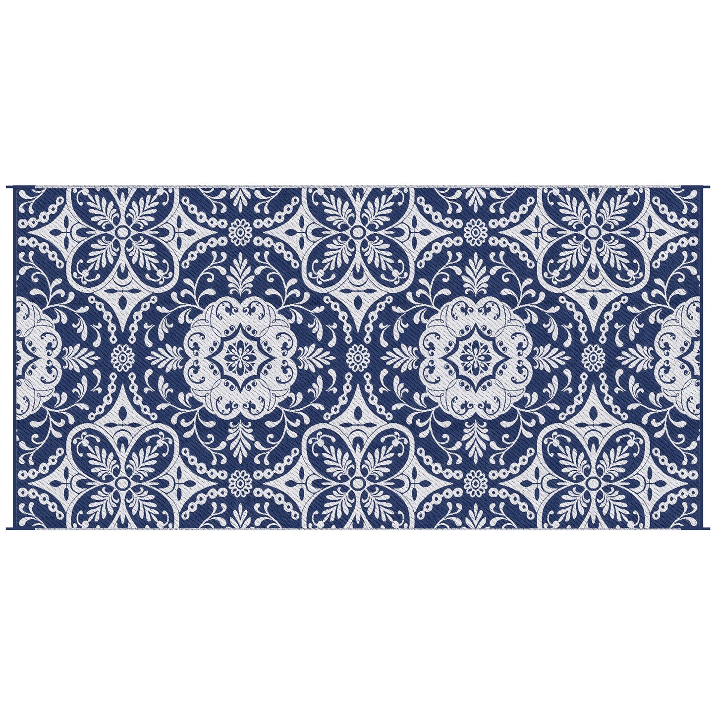 Reversible Waterproof Outdoor Rug with Carry Bag, 9' x 18' for RV, Camping, Blue & White Flower Outdoor Reversible Rugs Options  at Gallery Canada