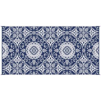 Reversible Waterproof Outdoor Rug with Carry Bag, 9' x 18' for RV, Camping, Blue & White Flower Outdoor Reversible Rugs Options  at Gallery Canada