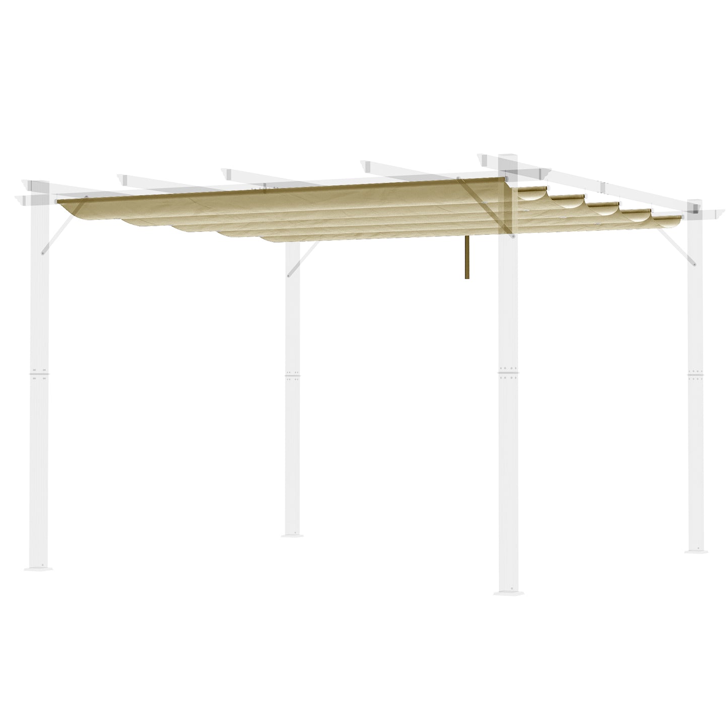 Retractable Replacement Pergola Canopy for 9.8' x 9.8' Pergola, Pergola Cover Replacement, Beige Gazebo Canopy Replacement Beige  at Gallery Canada