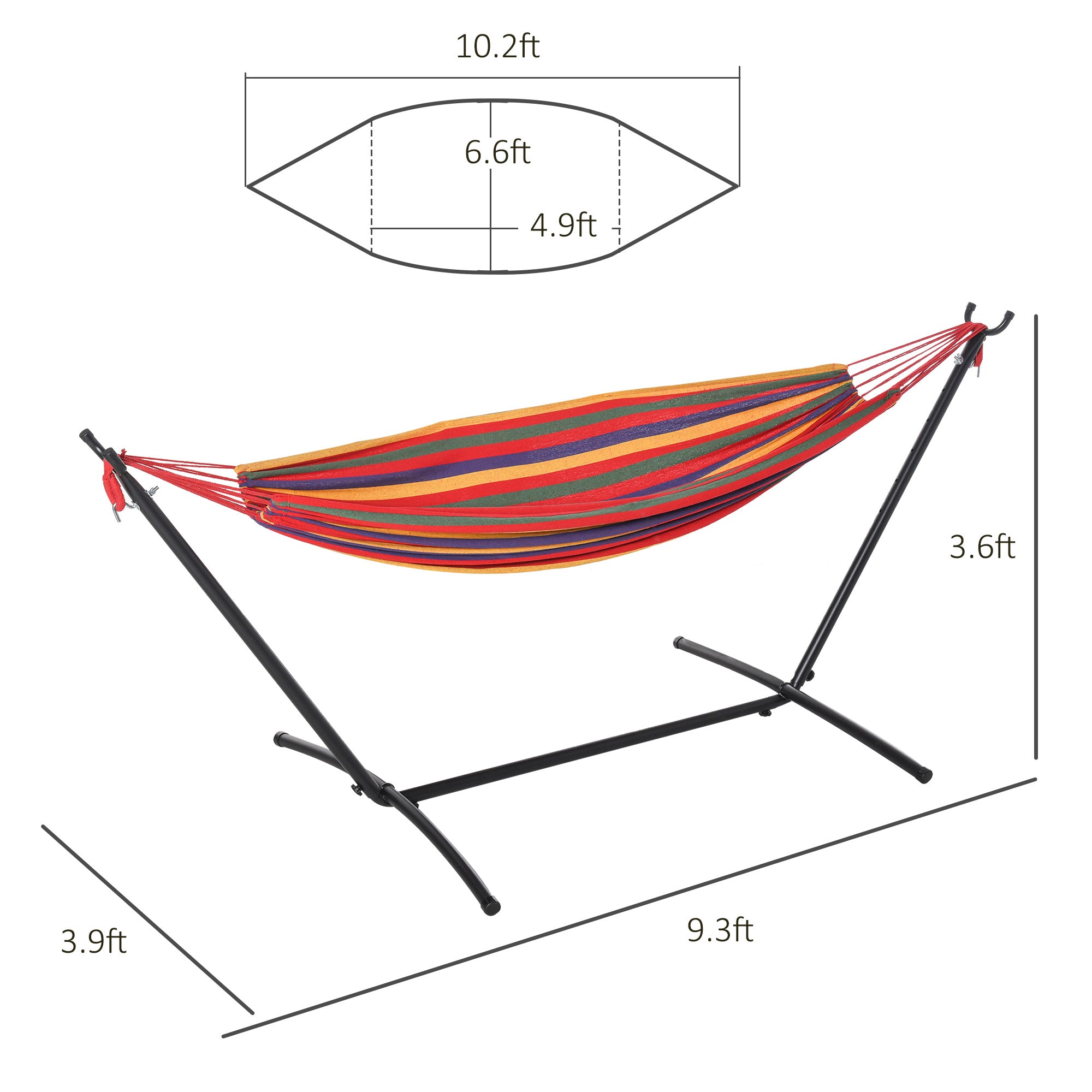 Adjustable Fabric Hammock with Stand and Carrying Case for Indoor/Outdoor, Multi Colour Hammocks with Stand   at Gallery Canada