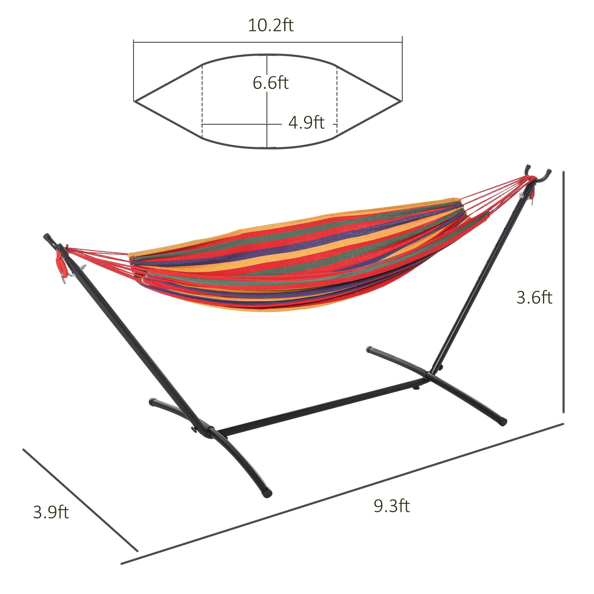 Adjustable Fabric Hammock with Stand and Carrying Case for Indoor/Outdoor, Multi Colour Hammocks with Stand   at Gallery Canada