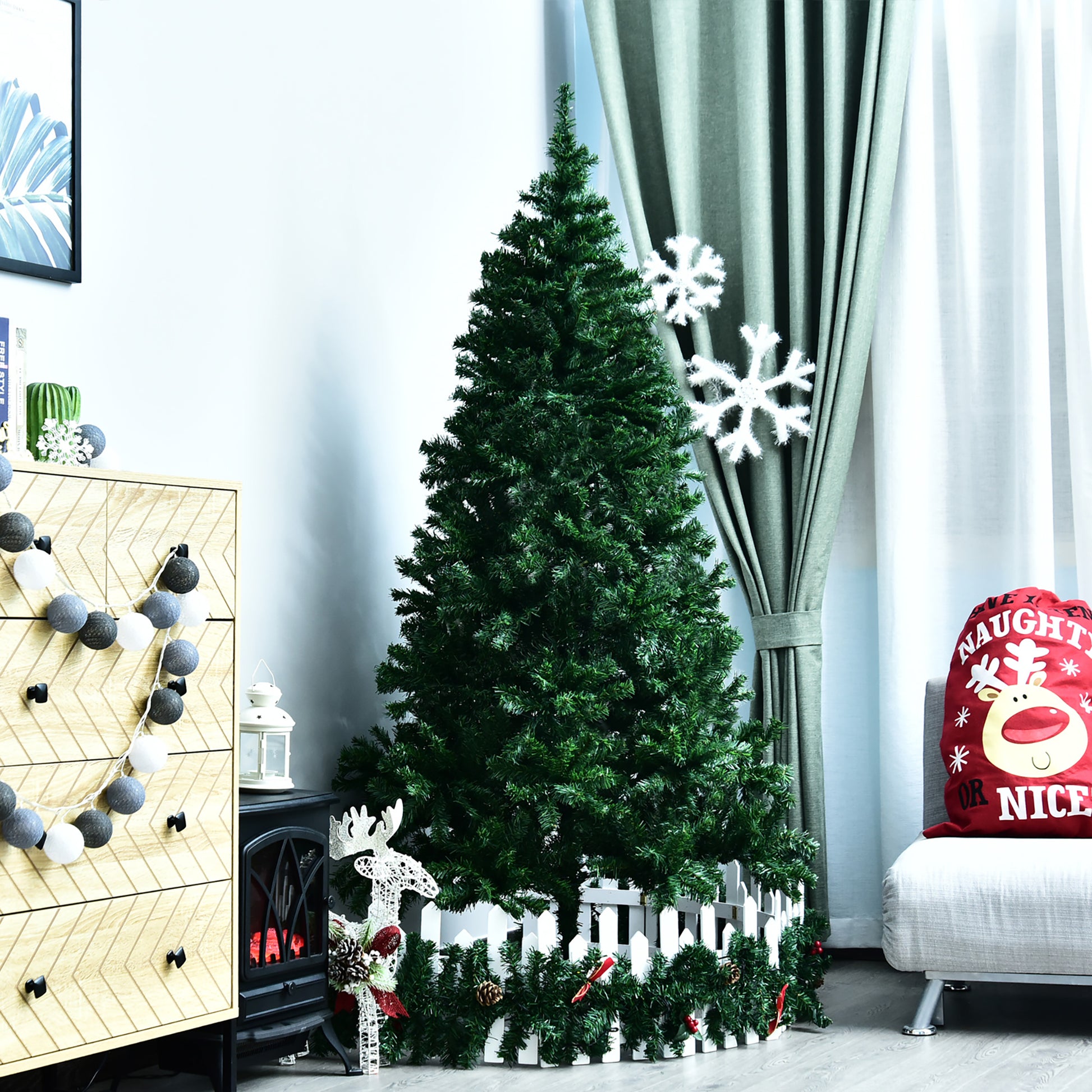 6ft Christmas Tree Unlit Artificial Spruce Full Tree with Solid Metal Stand Artificial Christmas Trees   at Gallery Canada