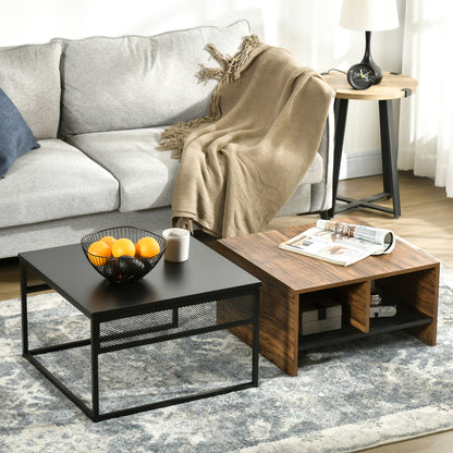 Coffee Table Set of 2, Industrial Nesting Tables, Square Coffee Table and Narrow Sofa Side Table for Living Room Coffee Tables   at Gallery Canada