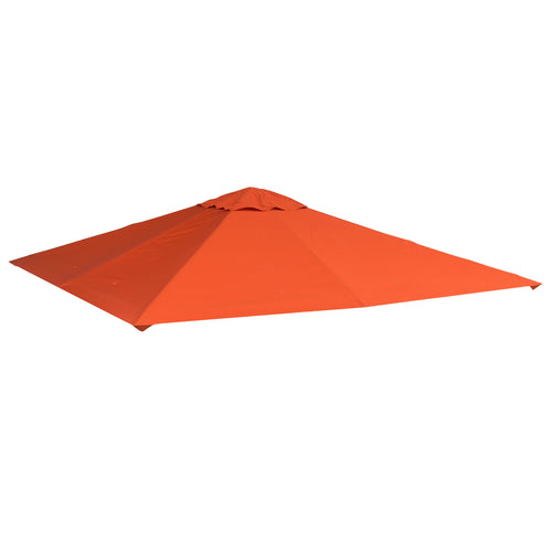 9.8' x 9.7' Square Gazebo Canopy Replacement UV Protected Top Cover Sun Shade Orange