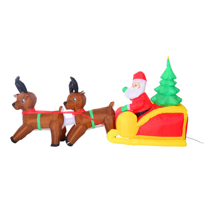 7' Inflatable Christmas Santa in Sleigh Reindeer LED Lighted Decoration Christmas Inflatables   at Gallery Canada