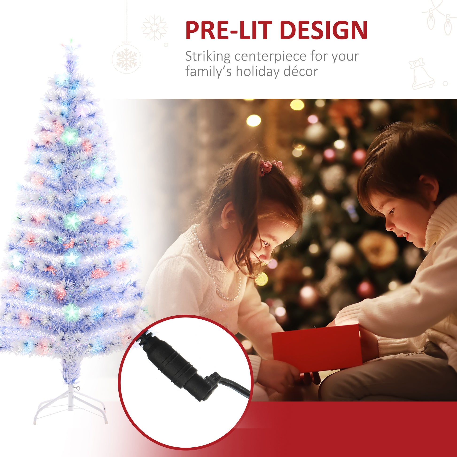 5ft Pre Lit Christmas Tree, LED Optical Fiber Christmas Tree - Gallery Canada