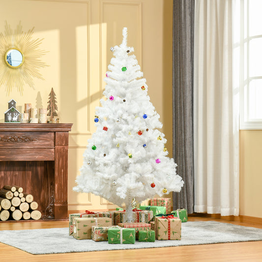 5.9ft Artificial Christmas Tree Xmas Holidays Décor with Ornament White White Christmas Trees White  at Gallery Canada