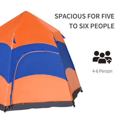 Hexagon Double Layer Easy Pop Up Camping Tent 4-6 Person Portable Folding Dome Shelter Hiking Travel Tent All Season Camping Tents   at Gallery Canada