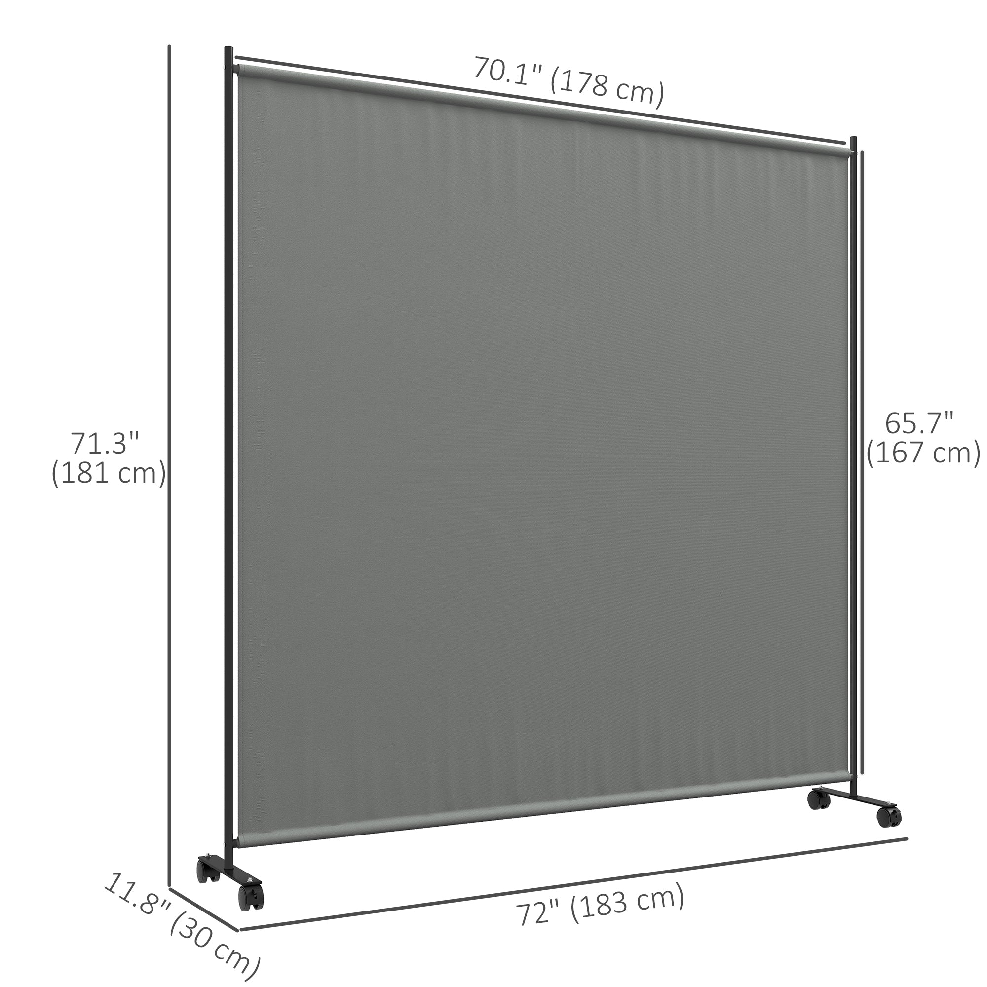 Outdoor Room Divider with Castor Wheels, Rolling Privacy Screen for Patio Backyard Pool Hot Tub, 6ft Tall Side Awnings   at Gallery Canada