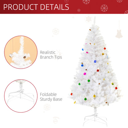 5.9ft Artificial Christmas Tree Xmas Holidays Décor with Ornament White White Christmas Trees   at Gallery Canada