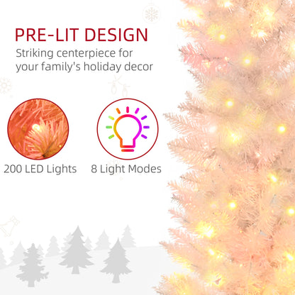 6' Prelit Christmas Trees, Pencil Artificial Christmas Tree with Colourful Surface Tips, Colourful LED Lights, White Pencil Christmas Trees   at Gallery Canada