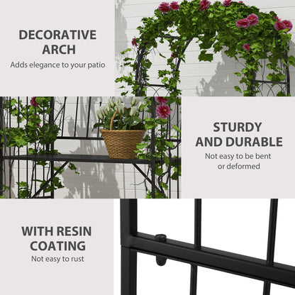 43" Garden Arbor Bench Trellis for Vines Climbing Plant Outdoor Decor Arch- Black Outdoor Benches   at Gallery Canada